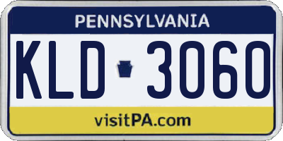PA license plate KLD3060