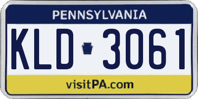 PA license plate KLD3061