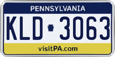 PA license plate KLD3063