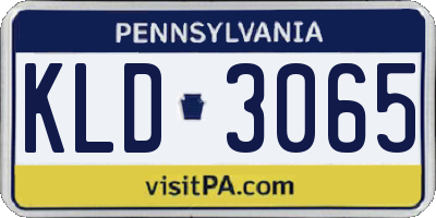 PA license plate KLD3065