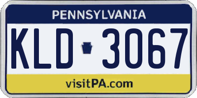 PA license plate KLD3067