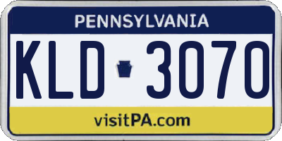 PA license plate KLD3070