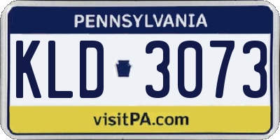 PA license plate KLD3073