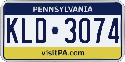 PA license plate KLD3074