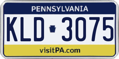 PA license plate KLD3075