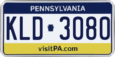 PA license plate KLD3080