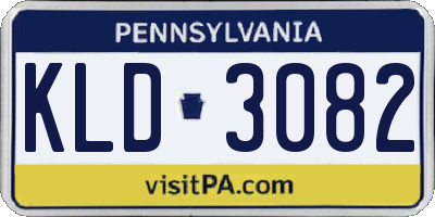 PA license plate KLD3082