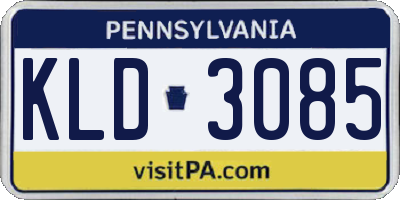 PA license plate KLD3085