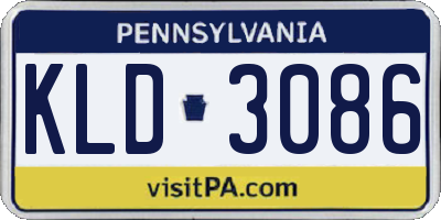 PA license plate KLD3086