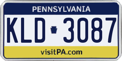 PA license plate KLD3087
