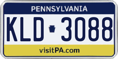PA license plate KLD3088