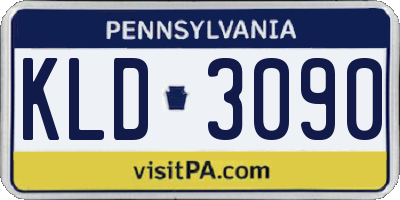 PA license plate KLD3090