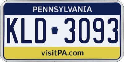 PA license plate KLD3093