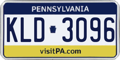 PA license plate KLD3096