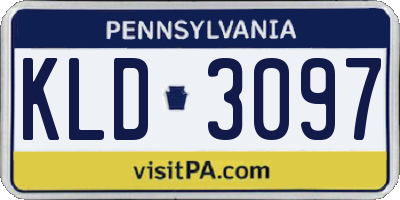 PA license plate KLD3097
