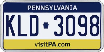 PA license plate KLD3098