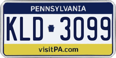 PA license plate KLD3099
