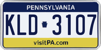 PA license plate KLD3107