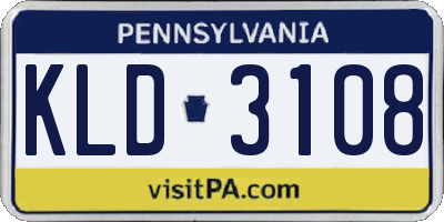 PA license plate KLD3108