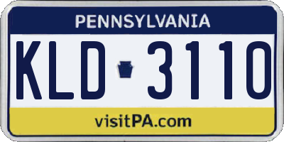 PA license plate KLD3110