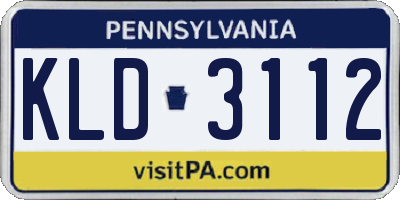 PA license plate KLD3112