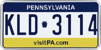 PA license plate KLD3114