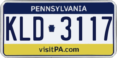 PA license plate KLD3117
