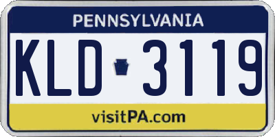 PA license plate KLD3119