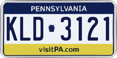 PA license plate KLD3121