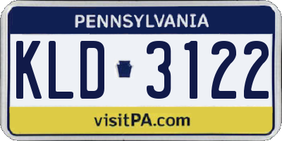 PA license plate KLD3122