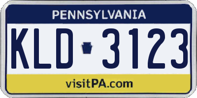 PA license plate KLD3123