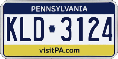 PA license plate KLD3124
