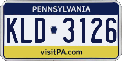PA license plate KLD3126