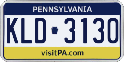 PA license plate KLD3130