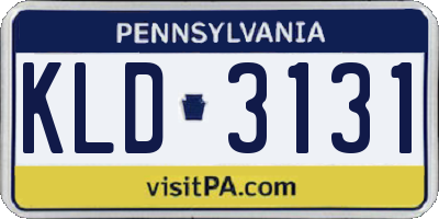 PA license plate KLD3131