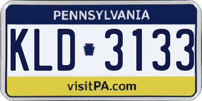 PA license plate KLD3133