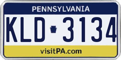 PA license plate KLD3134