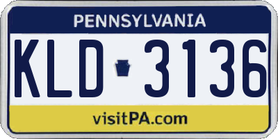 PA license plate KLD3136