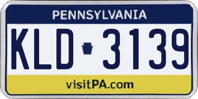 PA license plate KLD3139