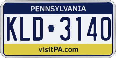 PA license plate KLD3140