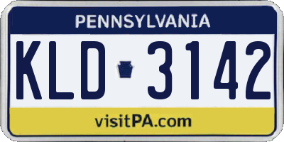PA license plate KLD3142