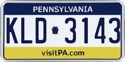 PA license plate KLD3143