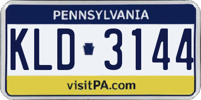 PA license plate KLD3144