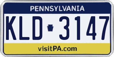 PA license plate KLD3147