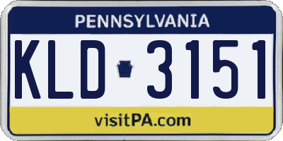 PA license plate KLD3151