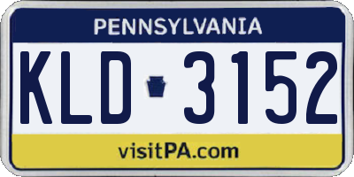 PA license plate KLD3152