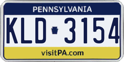 PA license plate KLD3154