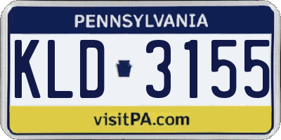 PA license plate KLD3155