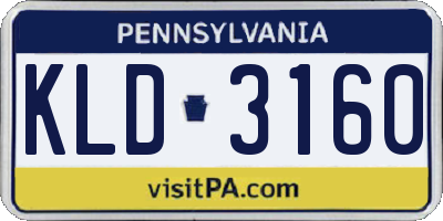 PA license plate KLD3160