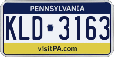 PA license plate KLD3163